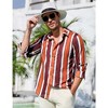 Men's Casual Striped Button Down Shirts Stretch Long Sleeve Vacation Beach Shirts - 2 of 4