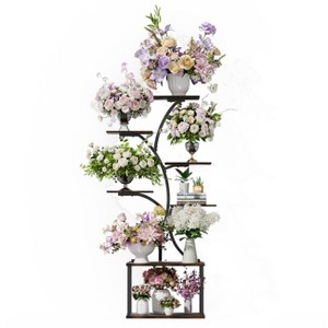 Artloge 7 Tiers Metal Tree-Shaped Plant Shelf Indoor Corner Plant Stand Flower Pots Display Organizer Stand for Home Patio Garden - 1 of 4