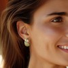 Ross-Simons Italian Pink and Green Enamel Floral Earrings in 14kt Yellow Gold - 2 of 4