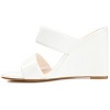Journee Collection Womens Kailee Tru Comfort Foam Slip On Open Square Toe Wedge Sandals White 9.5 - 2 of 4