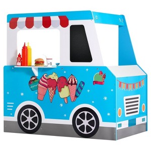 Yinvani Ice Cream Truck Wooden Playset Pretend Play Stand for Kids Aged 3-7 - 1 of 4