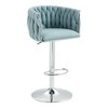 Resenkos Counter Bar Stools, Counter Stool,360�� Swivel Bar Stools Set of 2 with Woven Back & Footrest(Blue) - 4 of 4