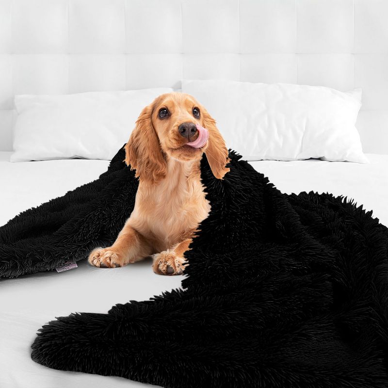 PiccoCasa Shaggy Faux Fur Warm Reversible Solid Plush Fluffy Fleece Blankets, 4 of 6