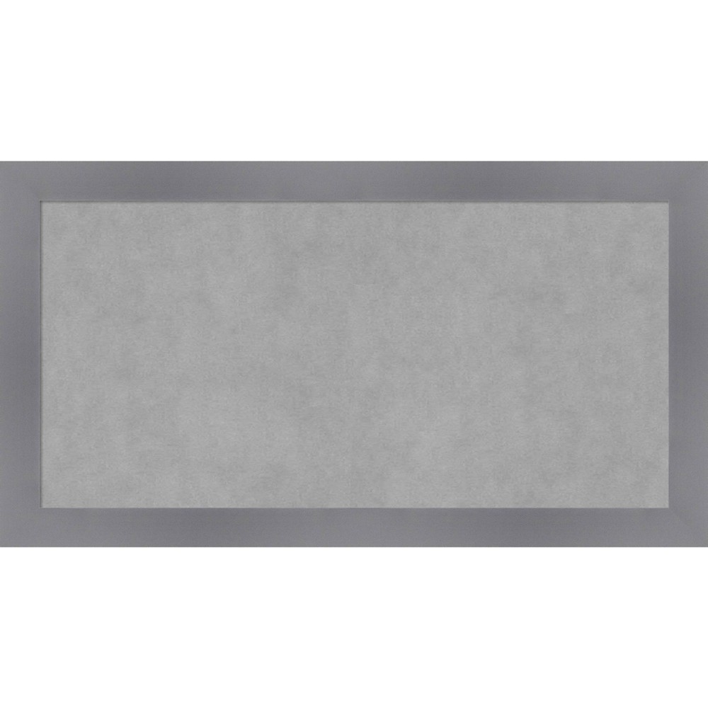 Photos - Dry Erase Board / Flipchart 26"x14" Edwin Framed Magnetic Board Gray - Amanti Art: 100 Real Wood, Stee