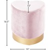 Meridian Furniture,Heart Velvet Ottoman/Stool - 3 of 4