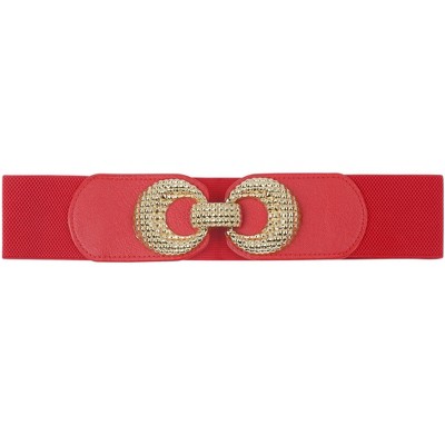 INSPIRE CHIC Women's Elastic Belt Alloy Double Ring Buckle Fashion Suitable for Skirt Dress