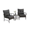 VASIP Patio Bistro Sets 3 Piece, Rattan Front Porch Chairs with Cushions & Coffee Table, Conversation Set for Garden, Balcony, Poolside - 2 of 4