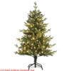 4 ft Christmas Tree w/Lights, Prelit Artificial Small Christmas Tree w/ 265 Realistic Fir Branch Tips 150 LED Lights, Easy Assembly Hinged Xmas Tree - 2 of 4