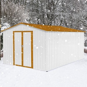 KWPZQEB Outdoor Storage Sheds, Metal Garden Tool Shed with Slooping Roof & Lockable Doors, Weather-Resistant Metal Tool Shed for Backyard, Poolside - 1 of 4