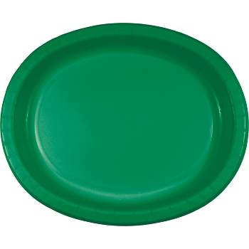 24ct Emerald Green Oval Plates Green