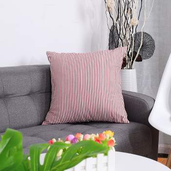 PiccoCasa Woven Striped Throw Pillow Covers Decors Square Farmhouse Cushion Covers