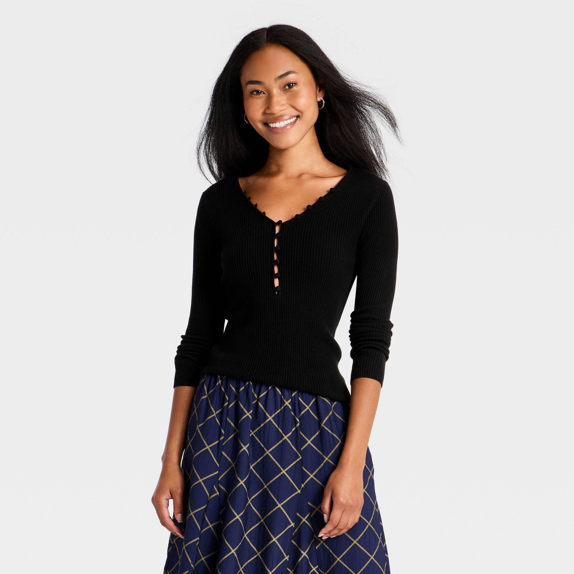 Women's Ribbed Knit Pullover Sweater - A New Day™