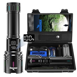 Shadowhawk LED Flashlight Rechargeable ¨C 2000 Lumens XHM90.2, LCD Display, Waterproof, High-Powered Handheld Light for Camping, Home & Emergencies - 1 of 4