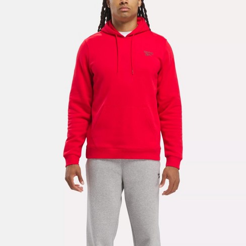 Reebok Identity Fleece Stacked Logo Pullover Hoodie en Vector Red