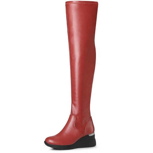 Thigh high best sale wedge boots