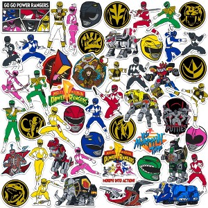 Mighty Morphin' Power Rangers 50CT Vinyl Large Deluxe Stickers Variety Pack - 1 of 4