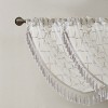 Dsvimoy Curtain Panel Diamond Sheer Embroidered Waterfall Valance for Living Room, Gray and White, 1.48"*9.84"*7.09" - 4 of 4