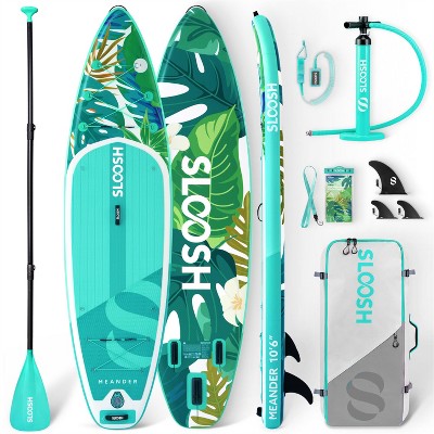 SLOOSH 10'6" Inflatable Stand Up Paddle Board with Premium Accessories, Non-Slip EVA Deck, Ultra-Light Carry Bag Pump, Meander SUP for Youth & Adults