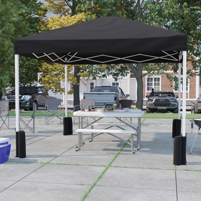Emma and Oliver 10'x10'  Weather Resistant, UV Coated Pop Up Canopy Tent with Sandbags and Wheeled Case, 3 of 13