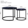 LIVAREEmlen Set 2 Coffee Table, Marble Pattern Wooden Tables, Living Room Bedroom Apartment Modern Industrial Simple Nightstand - 3 of 4