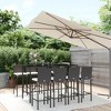 vidaXL Patio Bar Set Outdoor Table and Chair Set with Cushions Poly Rattan - Black 70.9" Table Length 8 Pieces - 2 of 4