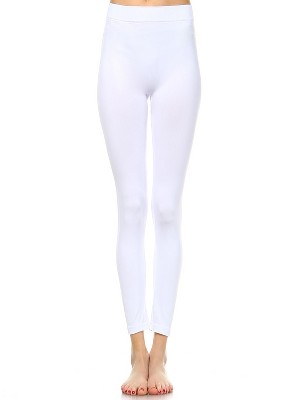 Women's Slim Fit Solid Leggings White One Size Fits Most - White Mark ...