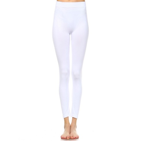 Women's Slim Fit Solid Leggings White One Size Fits Most - White Mark :  Target