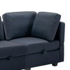 LOVMOR Living Room Furniture Sets, 2-Piece Upholstered Sofa Set, Modern Loveseat Sofa Setwith Storage Space Under Seats, Adjustable Arms and Back - 4 of 4