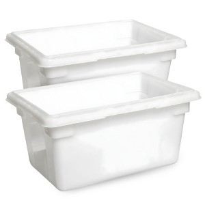 Rubbermaid Food Storage Tote Box, Freezer/Dishwasher Safe, 5 Gal, White, 2 Pack - 1 of 4