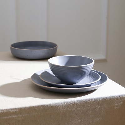 Light Gray Ceramic 32-Piece Dinnerware Set, Service for 8
