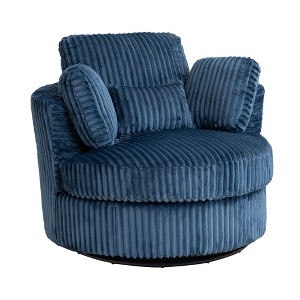 Dolonm 360° Swivel Accent Chair: Plush Corduroy, 400lbs Capacity & Reversible Cushions for Living Room/Bedroom - 1 of 4