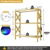 Aheaplus 3 Tier Bookshelf with Tempered Glass Shelf, Metal Frame Storage Shelf with LED Light - 4 of 4