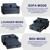 YONWAY 3 in 1 Convertible Sleeper Sofa Bed With Pillows & Pockets, Velvet Pull Out Sofa Bed with Adjustable Backrest, for Living Room Apartment - 2 of 4