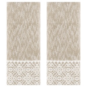 REGALWOVEN Bathroom Geometry Pattern Soft Absorbent Cotton Hand Towel 13 x 28 Inch - 1 of 4