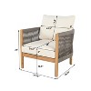 Christopher Knight Home Celeste Patio Rope Weaving Acacia Wood Upholstered Club Chair (Set of 2) - 3 of 4