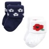Hudson Baby Infant Girl Cotton Rich Newborn and Terry Socks, Wildflower - 3 of 4