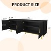 Vipbear 70-Inch Contemporary TV Stand for TVs up to 80-Inch with Storage, Recessed Doors and Adjustable Shelving Furniture - 2 of 4