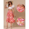 INSPIRE CHIC Women's Floral Elastic Front Irregular Hem Midi Skirt - 2 of 4