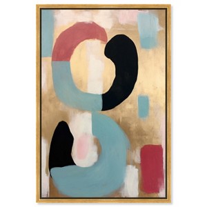 Art Remedy Glam Brooch of Gold Contemporary Shapes Abstract Wall Art Framed - 1 of 4