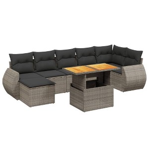vidaXL Garden Sofa Set Grey - 1 of 4