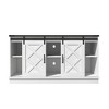 58" Engineered Wood Farmhouse TV Stand with Sliding Barn Doors, Adjustable Shelves, and Cable Management for Living Room - 2 of 4