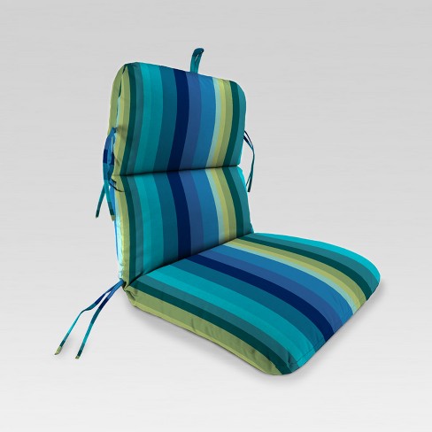 Outdoor Knife Edge Dining Chair Cushion, Turquoise Outdoor Patio Chair Cushions