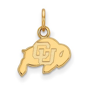 Black Bow Jewelry 14k Yellow Gold Plated Sterling Silver Colorado Buffalos NCAA Extra Small Pendant - 1 of 3