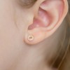 Girls' Round CZ Encrusted Screw Back 14k Gold Earrings - In Season Jewelry - 3 of 4