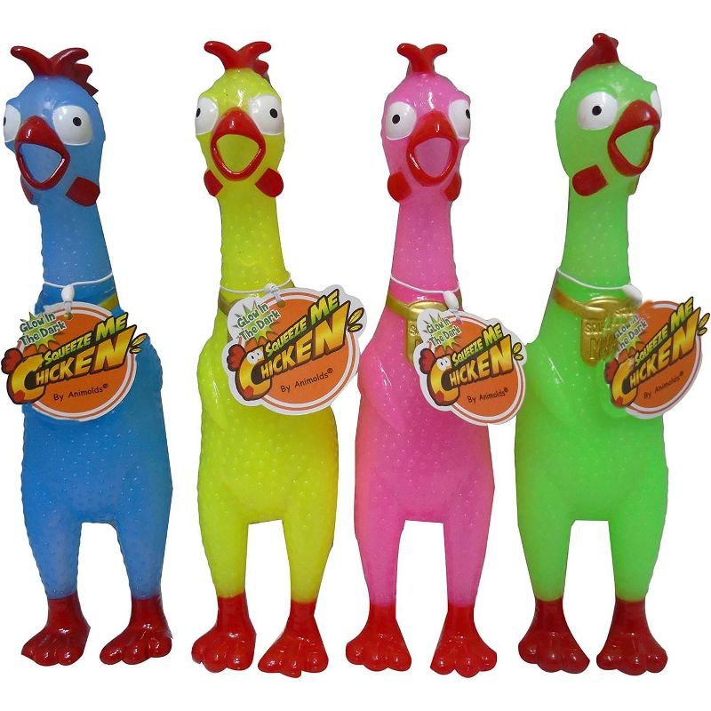 Animolds Squeeze Me Rubber Chicken Toy Screaming Rubber Chickens for Kids Novelty Squeaky Toy Chicken TikTok Sensation Glow In The Dark, 2 of 4