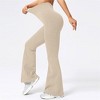 BABYYER Women Ribbed Flare Leggings, High Waist Stretchy Yoga Pants, Lightweight Workout Fitness Trousers - 3 of 4