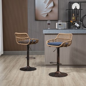 CAVINAS 25.6"-33.4"Adjustable Counter Height Bar Stools,Set of 2,360°Swivel Rattan Barstools with Cushion,Modern Counter Stools for Kitchen - 1 of 4