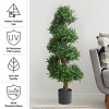 Pure Garden Faux Boxwood Artificial Tree - Realistic Plastic Topiary and Weighted Pot for Indoor or Outdoor - 3 of 4