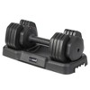 HolaHatha 5-in-1 Adjustable 15 to 55 Pound Dumbbell Free Weight Equipment w/Storage Tray & Double Locking System for Home Gym Fitness Workout, Single - 3 of 4