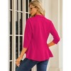 Womens Open Front Peplum Hem 3/4 Sleeve Casual Blazer Cardigan Jacket - 2 of 4